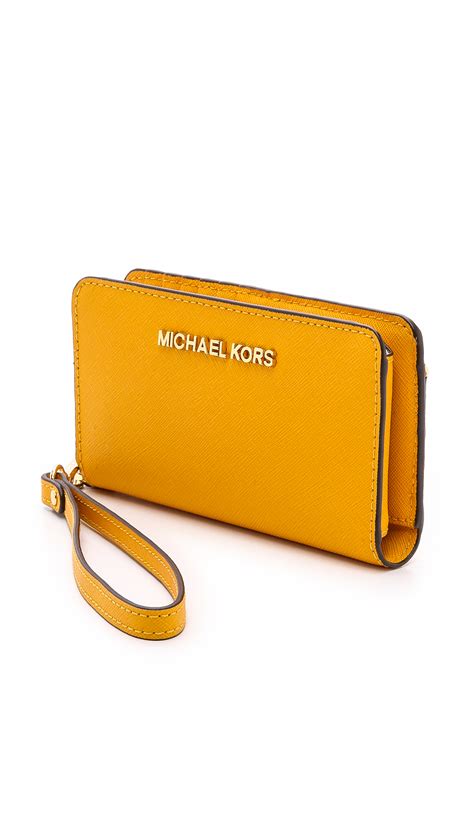 michael kors jet set travel wallet yellow|Michael Kors small zip wallet.